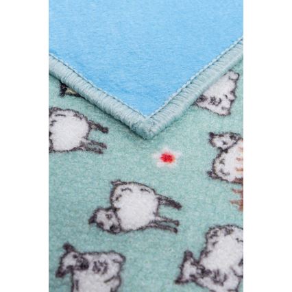 Tapete infantil STELLA STREETS 120x170 cm turquesa/cidade