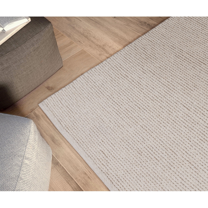 Tapete natural FIR WOOL 120x170 cm 2600 g/m2 creme
