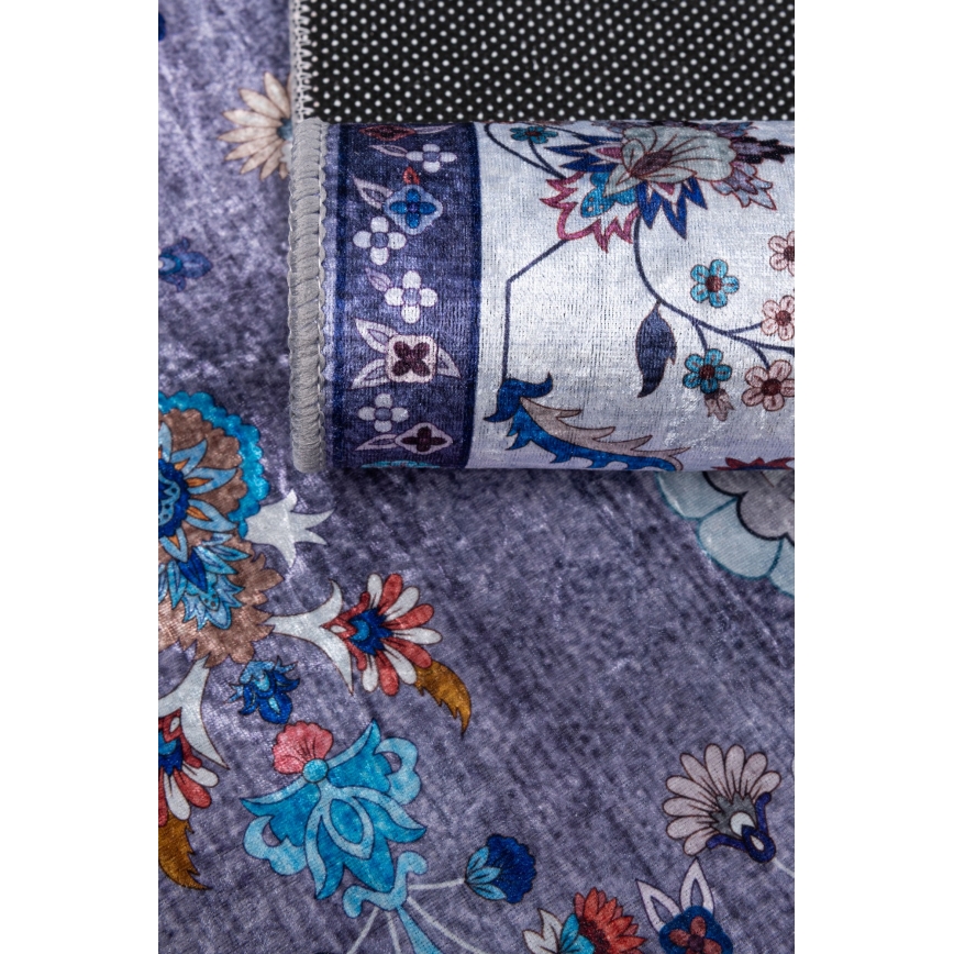 Tapete oriental antiderrapante PRINT SHINE 160x230 cm azul