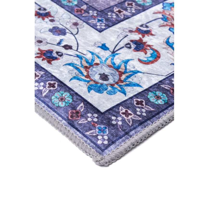 Tapete oriental antiderrapante PRINT SHINE 70x140 cm azul