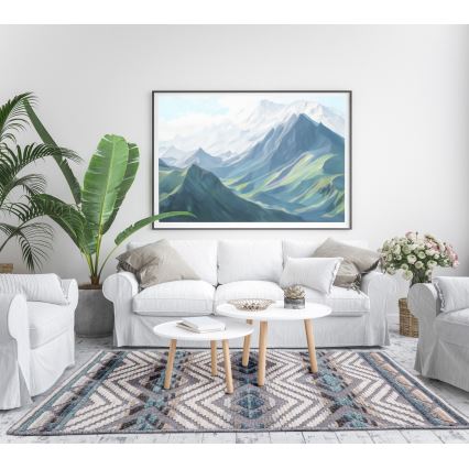 Tapete oriental NEPAL 200x280 cm azul/cinza/creme