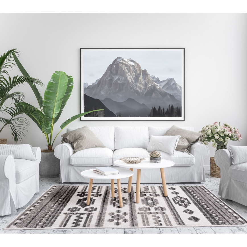 Tapete oriental NEPAL 200x280 cm cinzento/branco
