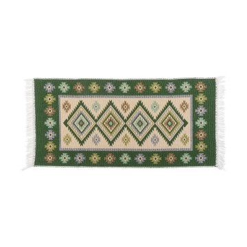 Tapete oriental reversível KILIM 80 x 150 cm verde/bege