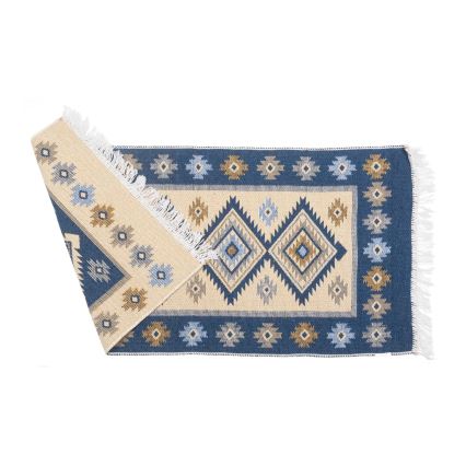 Tapete oriental reversível KILIM 80x150 cm azul/bege