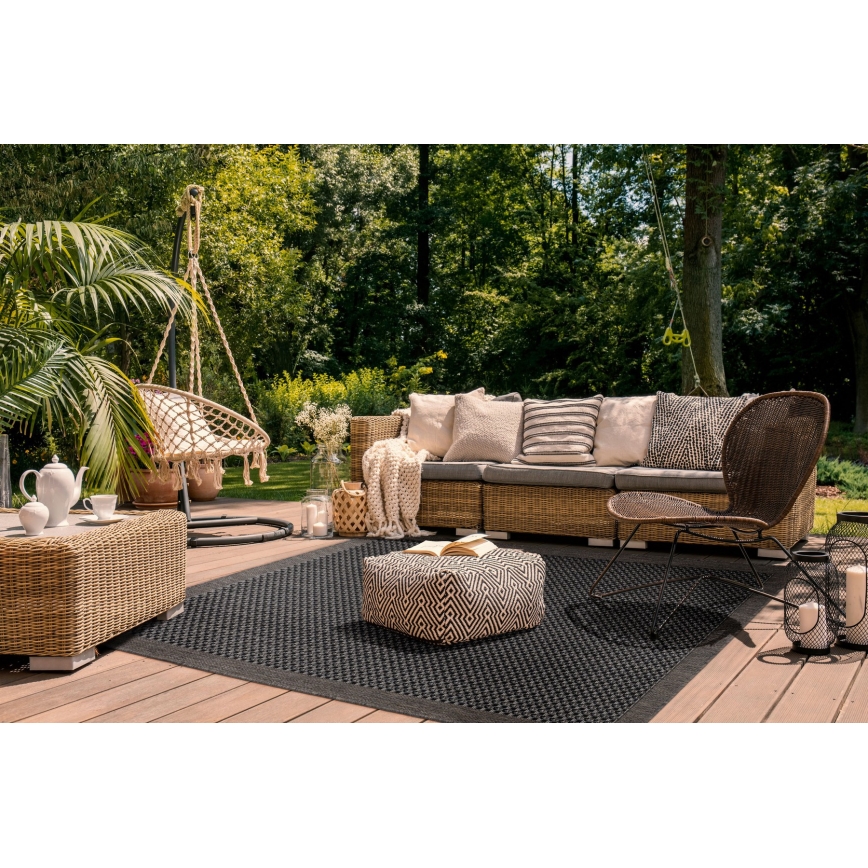 Tapete para exterior EXPRESS NEW OUTDOOR 80 x 150 cm antracite/castanho