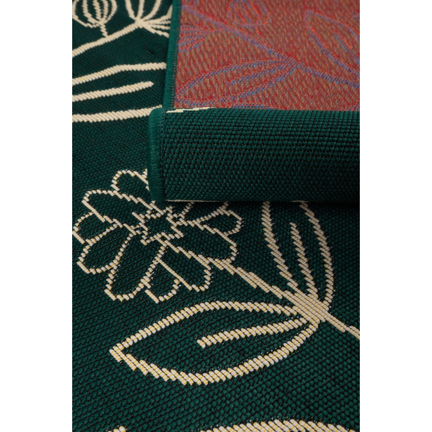 Tapete para exterior JUNGLE 120x170 cm verde/padrão de folhas