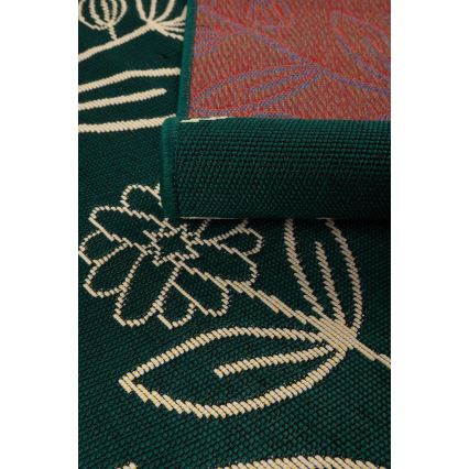Tapete para exterior JUNGLE 80x160 cm verde/padrão de folhas