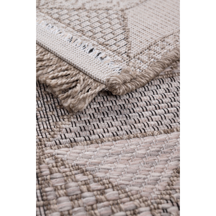 Tapete para exterior ORIA 160x220 cm cinzento/bege