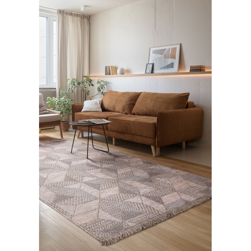 Tapete para exterior ORIA 70 x 140 cm, cinzento/bege