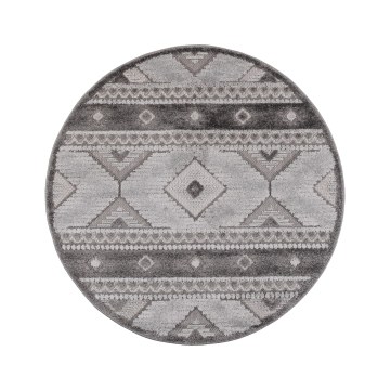 Tapete para exterior redondo CHIARA 120 cm cinzento