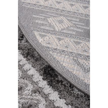 Tapete para exterior redondo CHIARA 120 cm cinzento