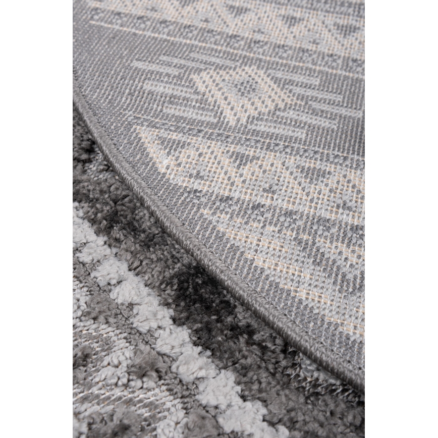 Tapete para exterior redondo CHIARA 120 cm cinzento
