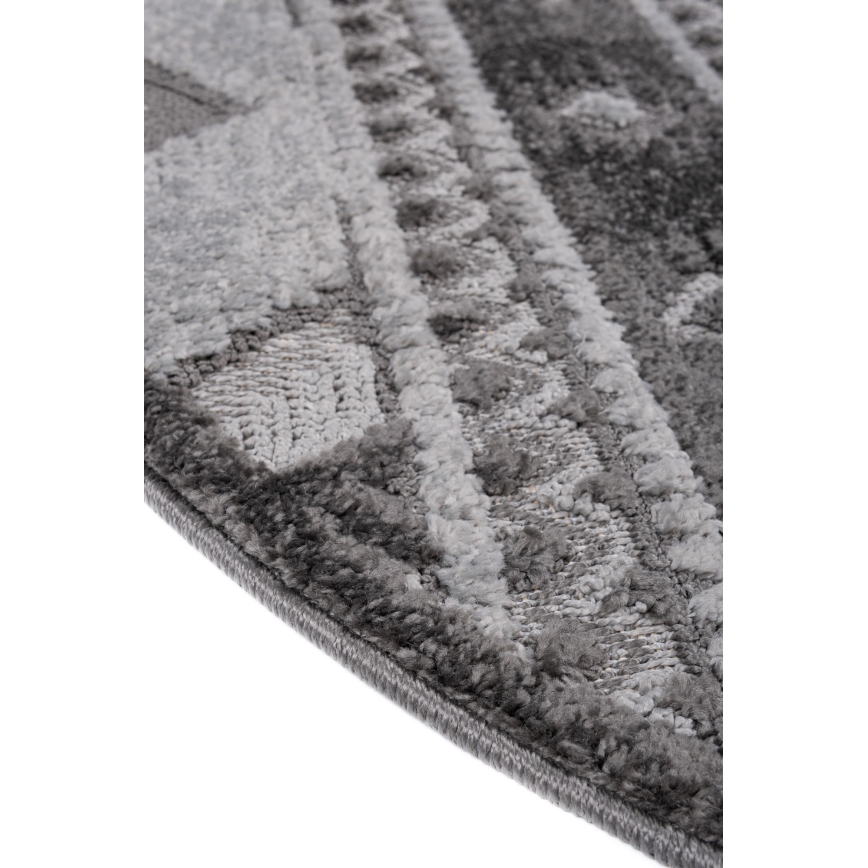 Tapete para exterior redondo CHIARA 120 cm cinzento