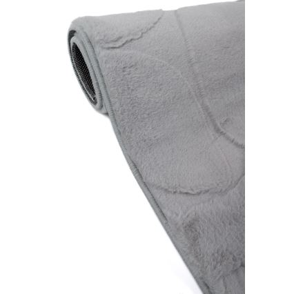 Tapete RABBIT 3D 80x150 cm cinza claro