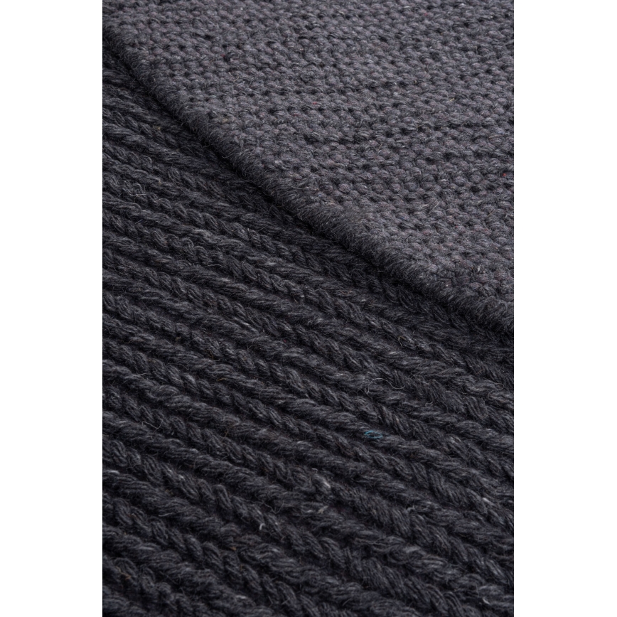 Tapete redondo natural FIR WOOL 160 cm 2600 g/m2 antracite