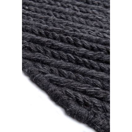 Tapete redondo natural FIR WOOL 160 cm 2600 g/m2 antracite