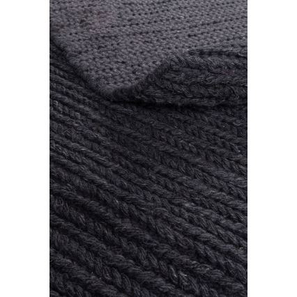 Tapete redondo natural FIR WOOL 160 cm 2600 g/m2 antracite
