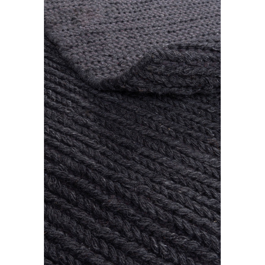 Tapete redondo natural FIR WOOL 160 cm 2600 g/m2 antracite