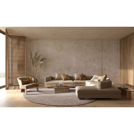 Tapete redondo natural FIR WOOL 160 cm 2600 g/m2 bege