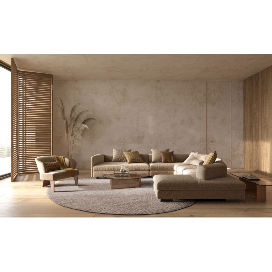 Tapete redondo natural FIR WOOL 160 cm 2600 g/m2 bege