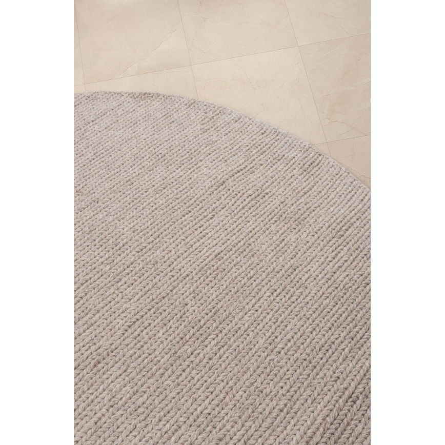 Tapete redondo natural FIR WOOL 160 cm 2600 g/m2 bege