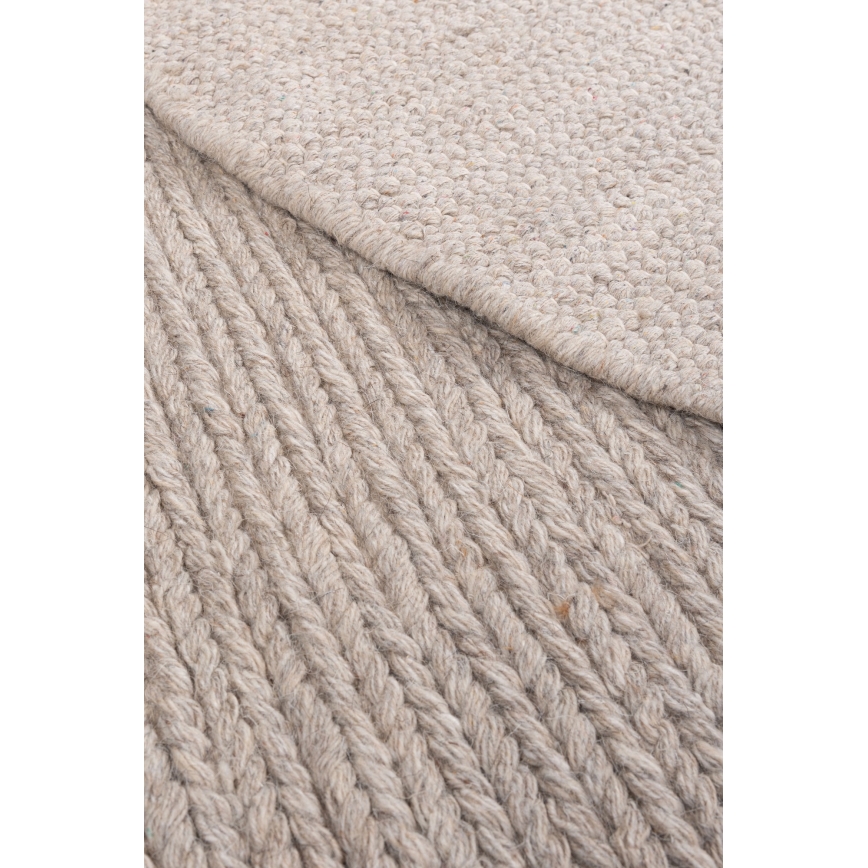Tapete redondo natural FIR WOOL 160 cm 2600 g/m2 bege