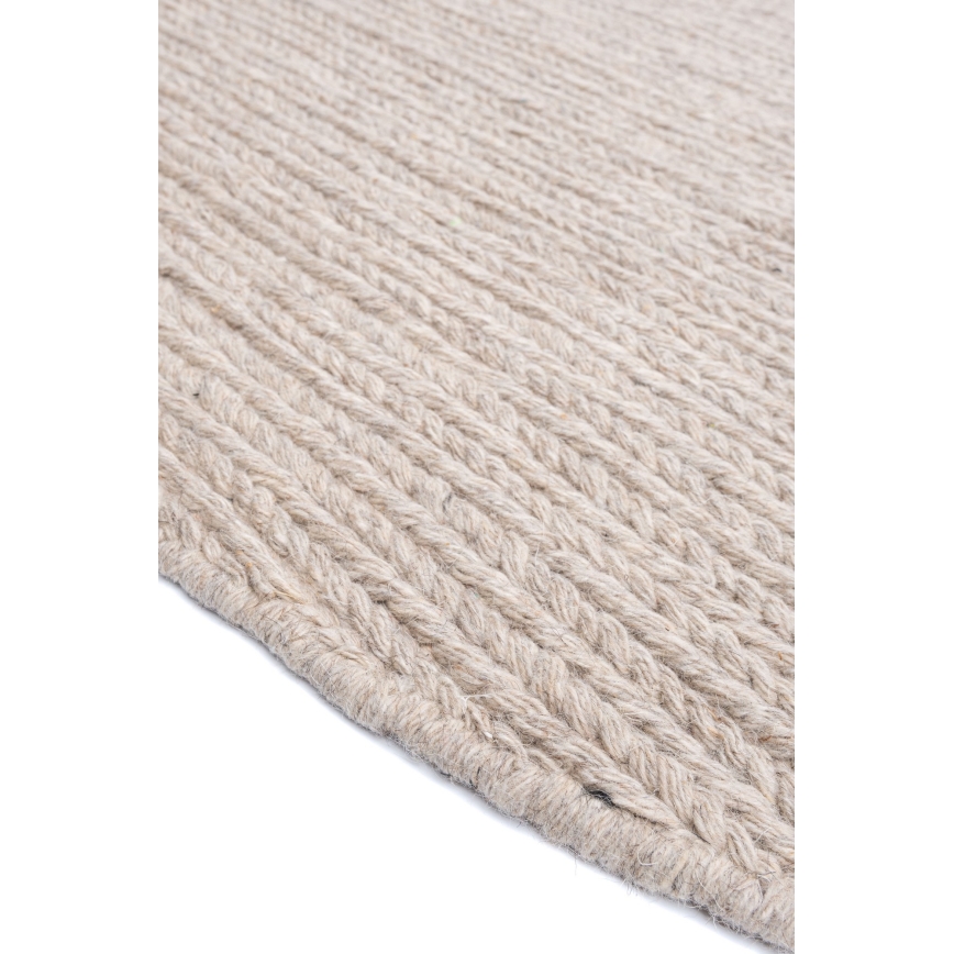 Tapete redondo natural FIR WOOL 160 cm 2600 g/m2 bege