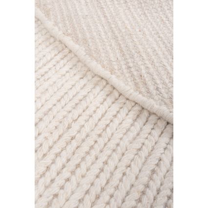 Tapete redondo natural FIR WOOL 160 cm 2600 g/m2 cor creme