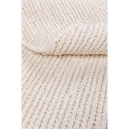 Tapete redondo natural FIR WOOL 160 cm 2600 g/m2 cor creme