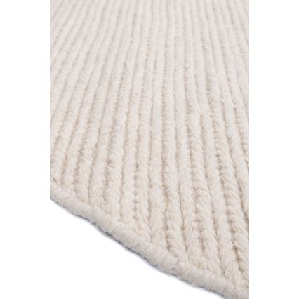 Tapete redondo natural FIR WOOL 160 cm 2600 g/m2 cor creme
