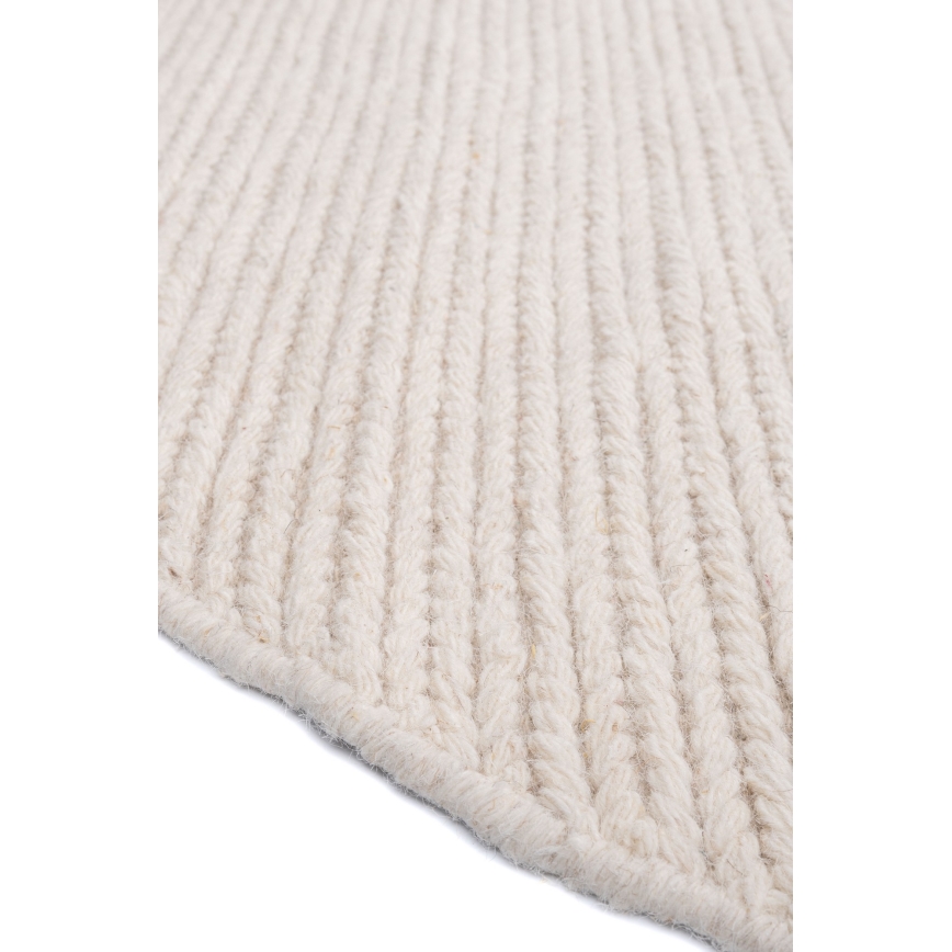 Tapete redondo natural FIR WOOL 160 cm 2600 g/m2 cor creme