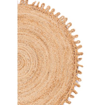 Tapete redondo natural JUTA 100 cm bege