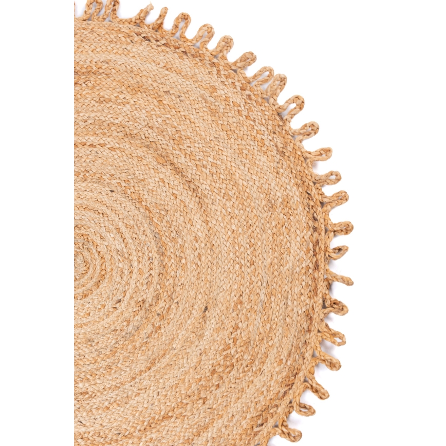 Tapete redondo natural JUTA 100 cm bege