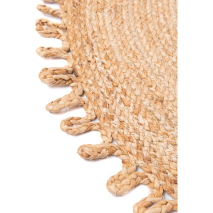 Tapete redondo natural JUTA 100 cm bege