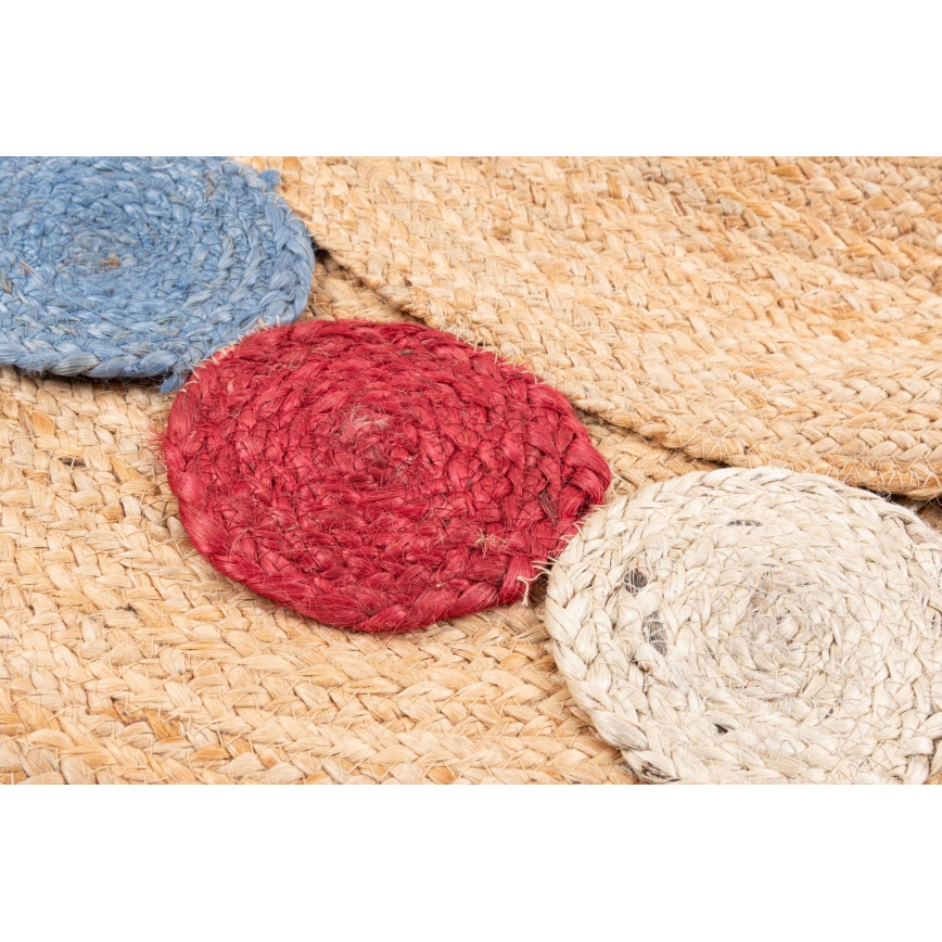 Tapete redondo natural JUTA 120 cm multicolorido