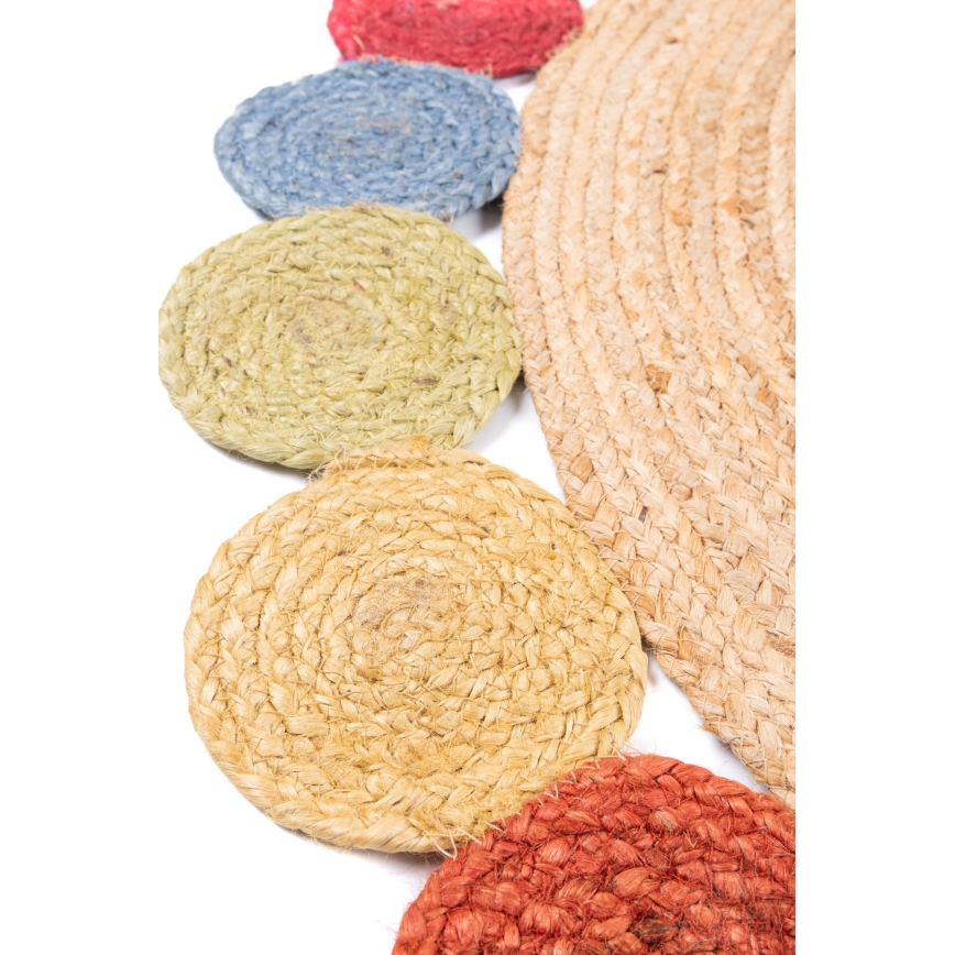 Tapete redondo natural JUTA 120 cm multicolorido