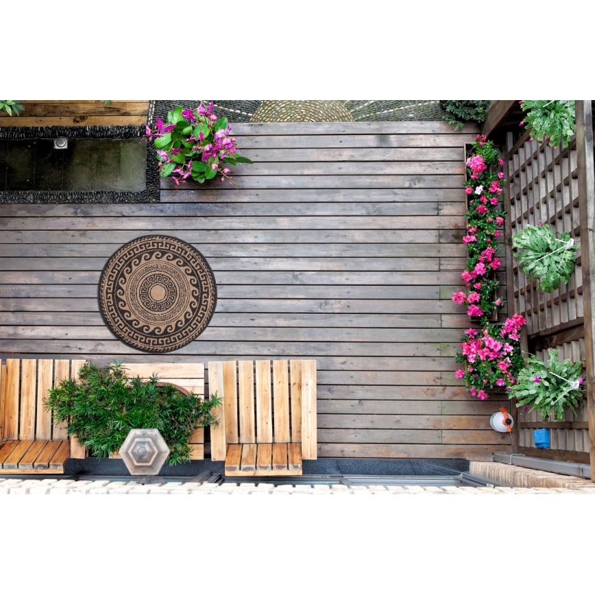 Tapete redondo para exterior DELMAR 80 cm antracite/bege