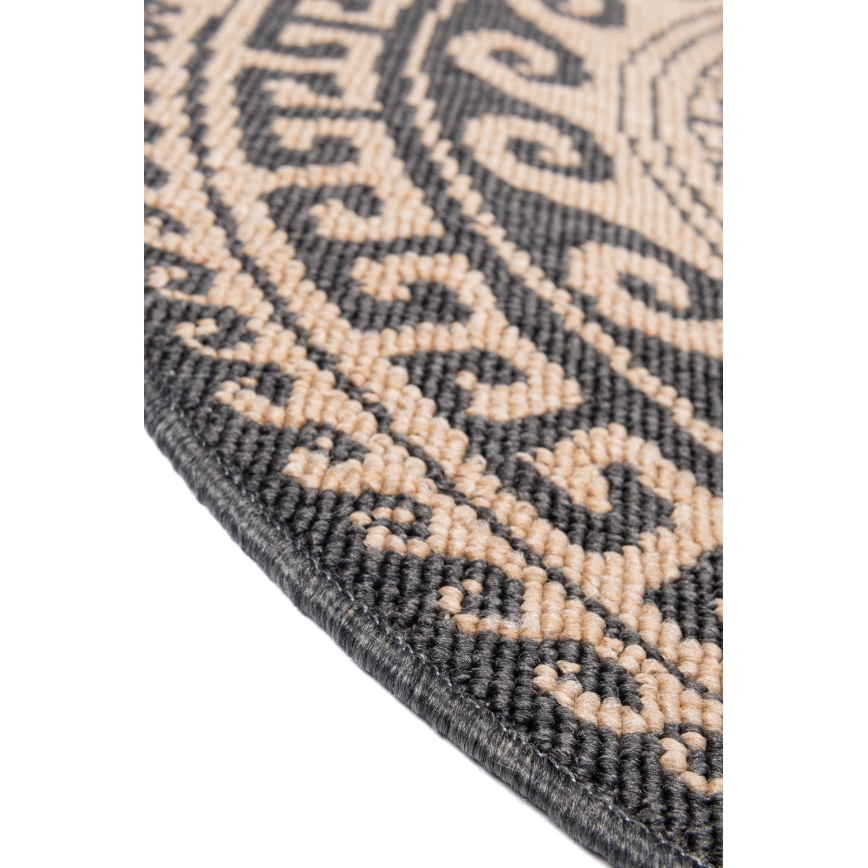 Tapete redondo para exterior DELMAR 80 cm antracite/bege