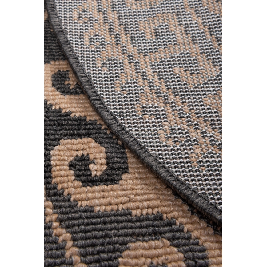 Tapete redondo para exterior DELMAR 80 cm antracite/bege