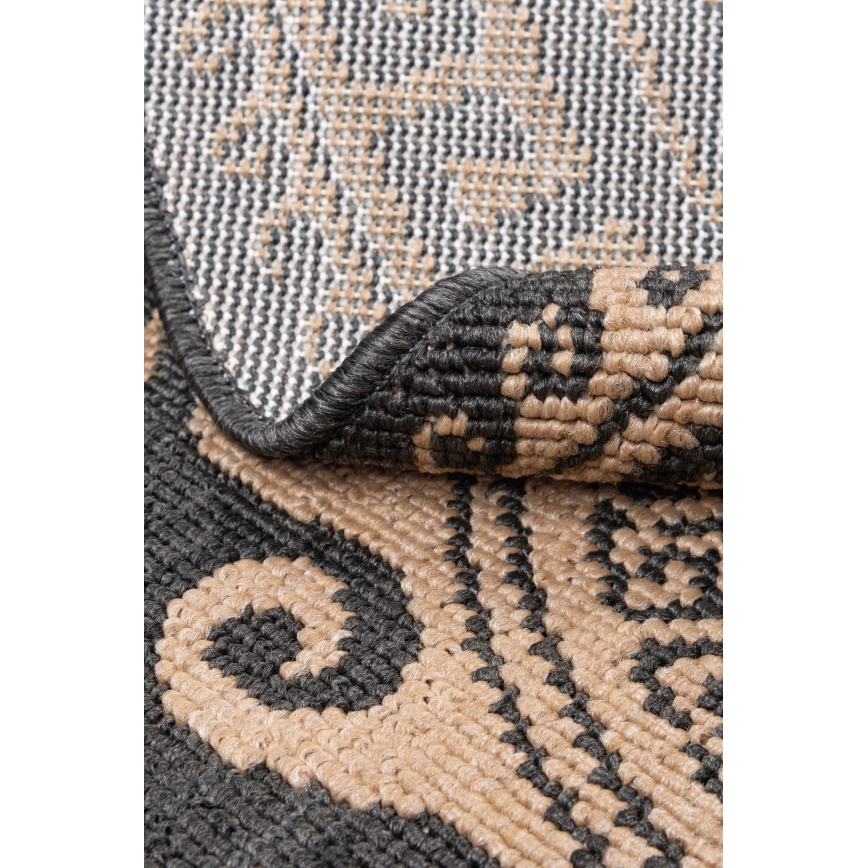 Tapete redondo para exterior DELMAR 80 cm antracite/bege