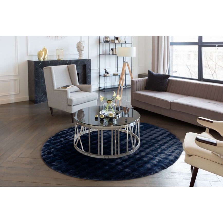 Tapete redondo RABBIT BUBBLE, 160 cm, azul