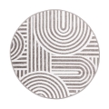 Tapete redondo SALAMANCA 100 cm cinzento/branco