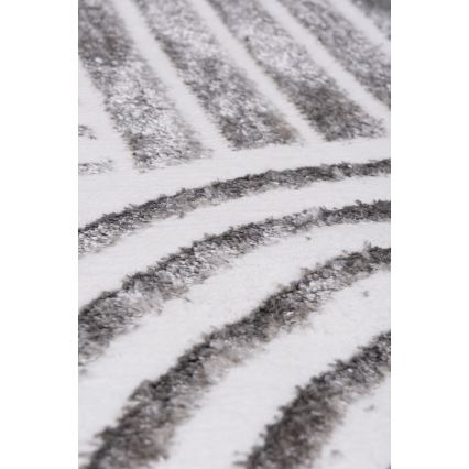 Tapete redondo SALAMANCA 100 cm cinzento/branco