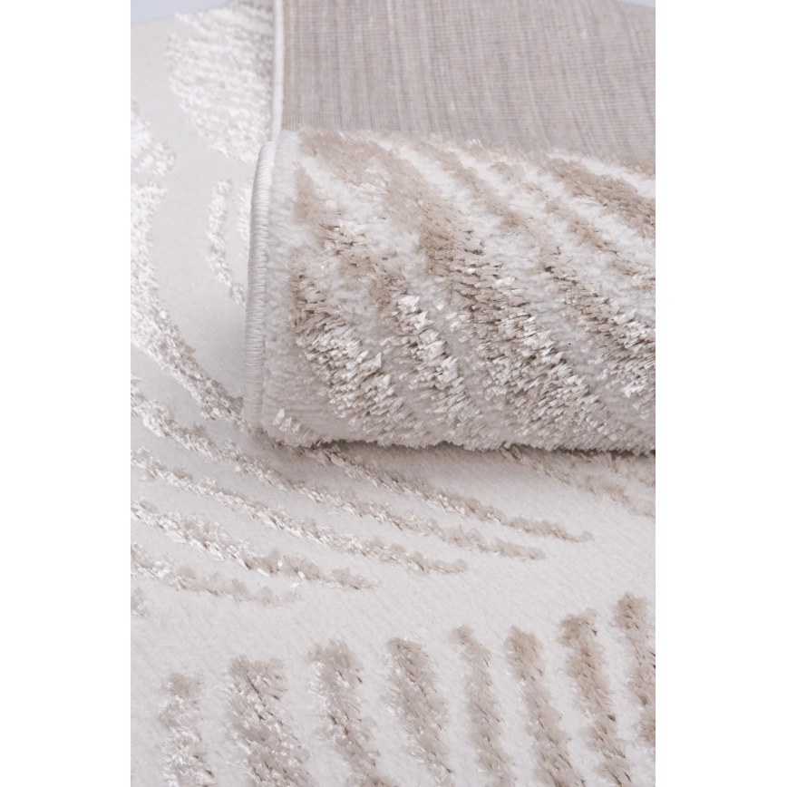 Tapete SALAMANCA 160x230 cm bege/branco/padrão de folhas