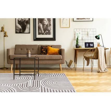 Tapete SALAMANCA 160x230 cm cinzento/branco