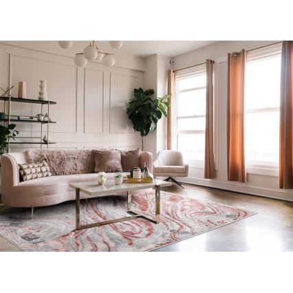 Tapete STONE 120x160 cm rosa/cinza