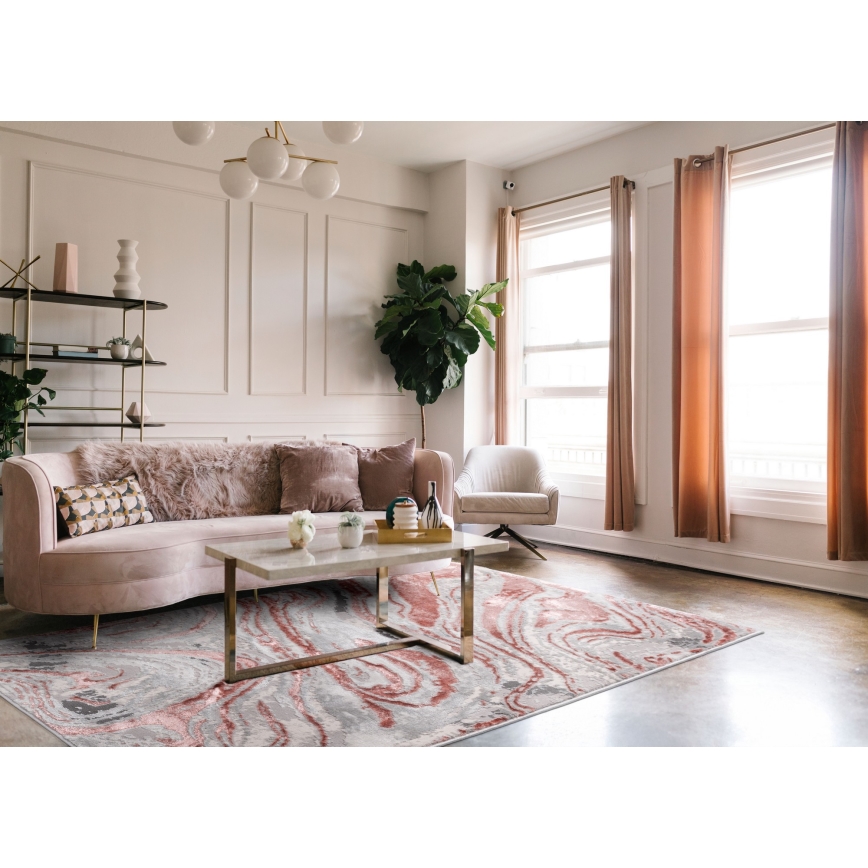 Tapete STONE 120x160 cm rosa/cinza