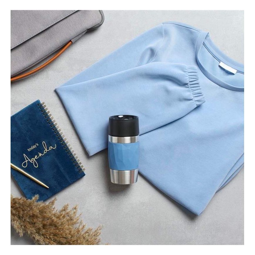 Tefal - Caneca térmica 300 ml COMPACT MUG aço inoxidável/azul