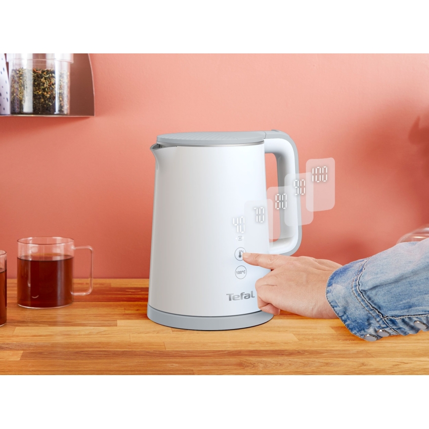 Tefal - Chaleira elétrica SENSE 1 L 1800 W/230 V branca