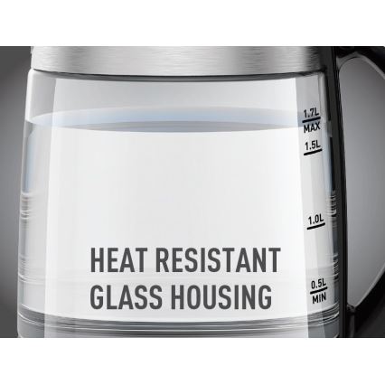 Tefal - Chaleira GLASS 1,7 l  2200W/230V cromado mate